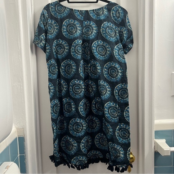 Roller Rabbit Shift Dress Blue Mini Scoop Linen S - Picture 3 of 5